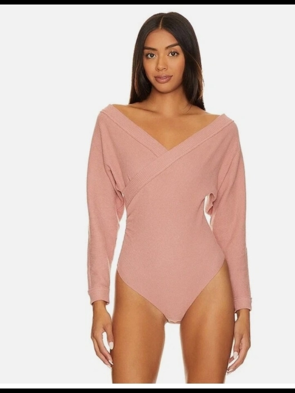 NWT Free People Lovin This Feeling Bodysuit In Smoke Rose (M)